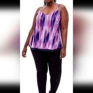 Torrid Sophie Purple Multicolor Double Layers Cami Top 5/5X
